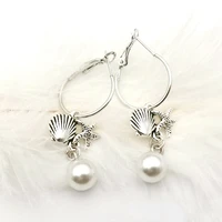 new charm pearl earrings shell starfish pendant earring fashion jewelry earrings for woman hoop drop earrings jewelry earrings