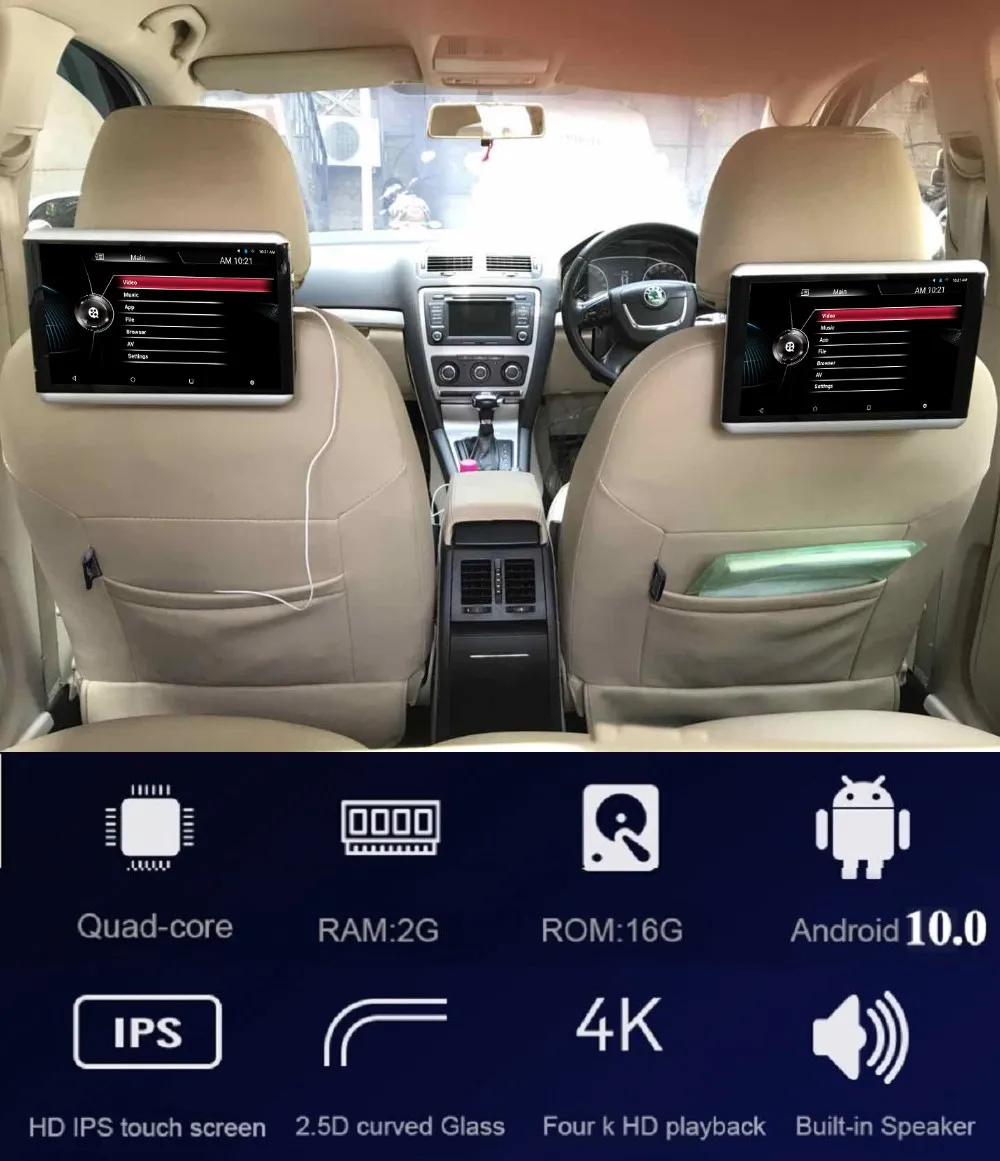 

YAZH 12,5 дюймовый Android 10,0 4K 1080P Автомобильный подголовник монитор сенсорный экран WIFI/Bluetooth/USB/SD/HDMI/FM/зеркальное отображение/Miracast