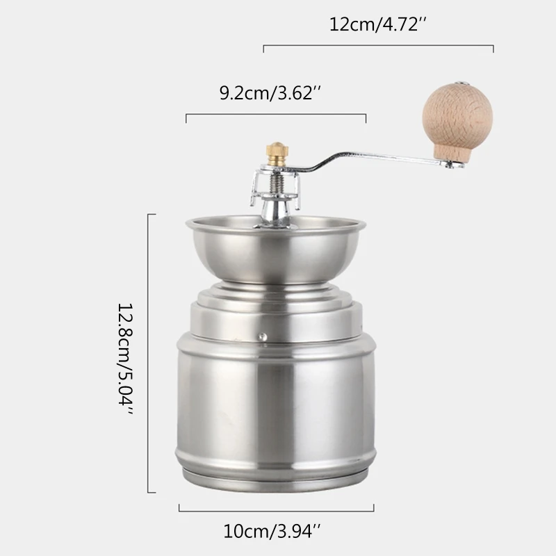 

T21D Manual Coffee Grinder Hand Crank Rice Burr Mill Coffee Beans Mill Stainless Steel Spice Nuts Grinding Mill for Office Home