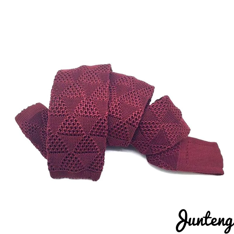 Модный мужской вязаный галстук классический геометрический Узкий Тонкий тканый