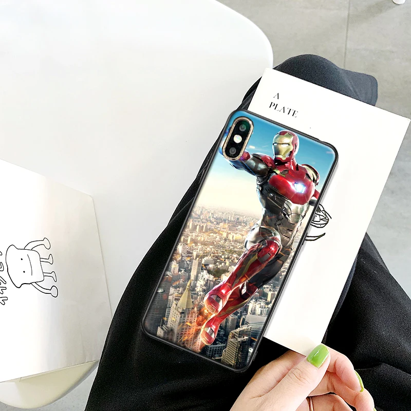 Супер герой Железный человек сотовый Мягкий ТПУ чехол для Apple IPhone X XR XS MAX 5 5S 5C SE 6 S 7