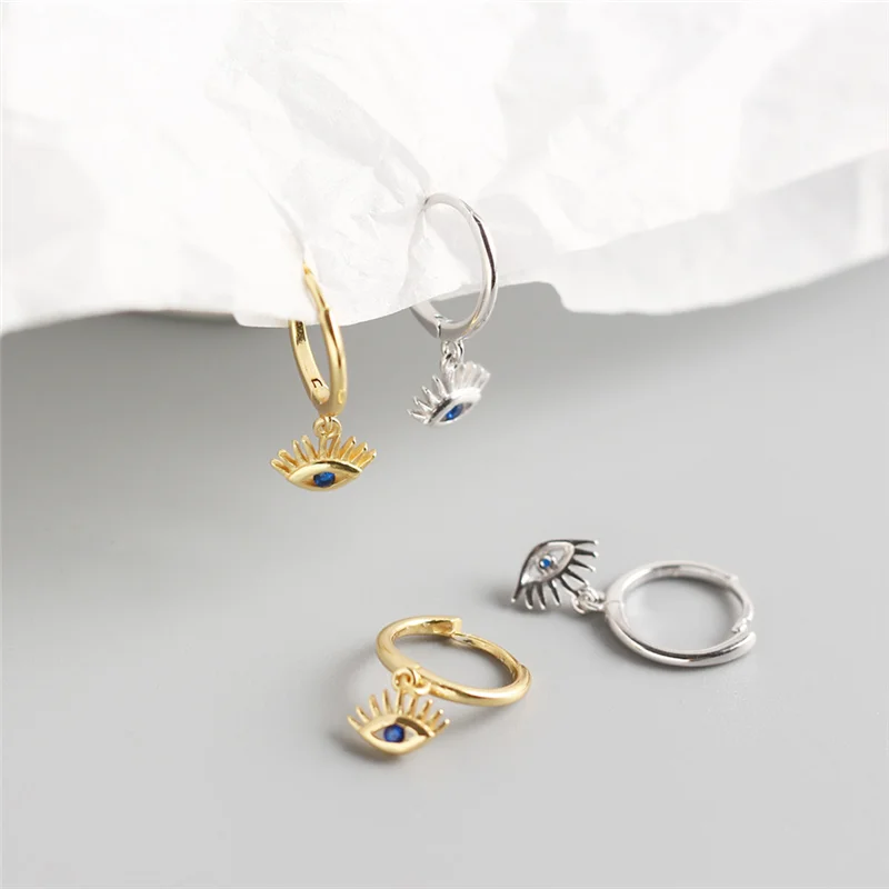 Женские серьги гвоздики WANTME классические богемные из серебра 925 пробы с синим