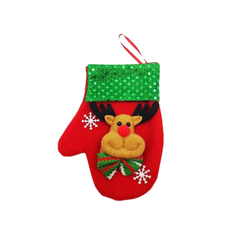 2 шт мультфильм перчатки Форма Санта Клаус Снеговик Лось медведь Рождественский