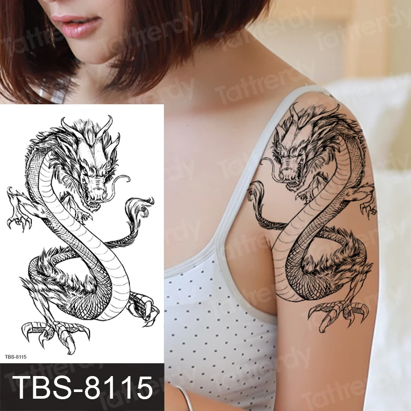 

temporary tattoo phoenix dragon cats animals sexy tatoo for women girls arm shoulder tattoo sleeve back body art water transfer