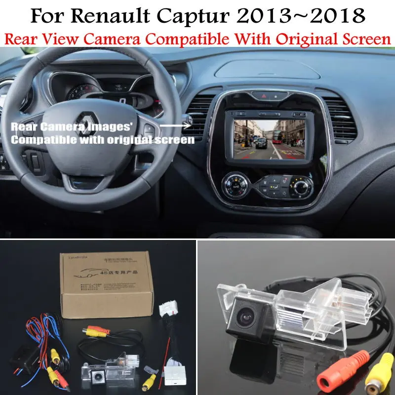 Автомобильная камера заднего вида для Renault Captur 2013 ~ 2018 с 24 контактным адаптером