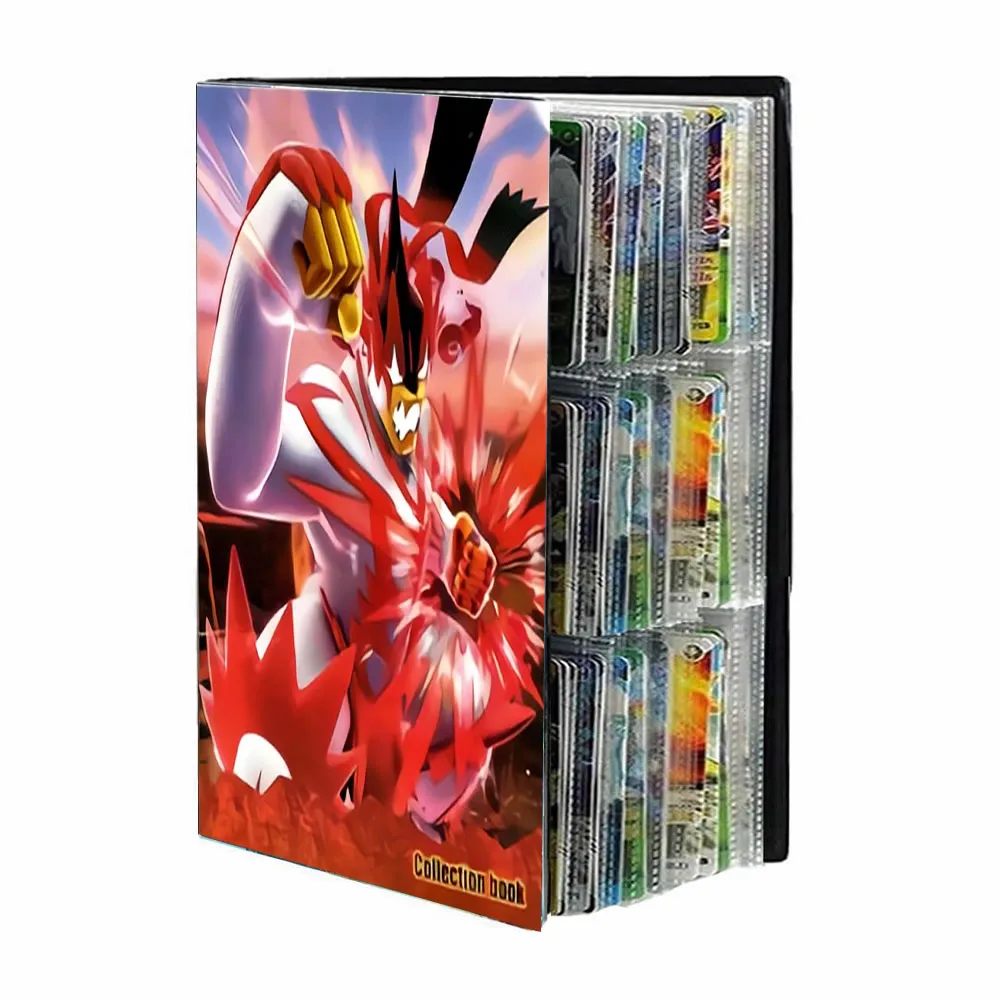 &Aacute;lbum de Pok&eacute;mon para ni&ntilde;os, carpeta de tarjetas de 9 bolsillos, soporte de mapa, colecciones de personajes de videojuego, juguete para regalo, 432 Uds.-0