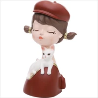 new hot selling home resin desktop decoration girl decoration porch bookcase girl heart jewelry decoration gift