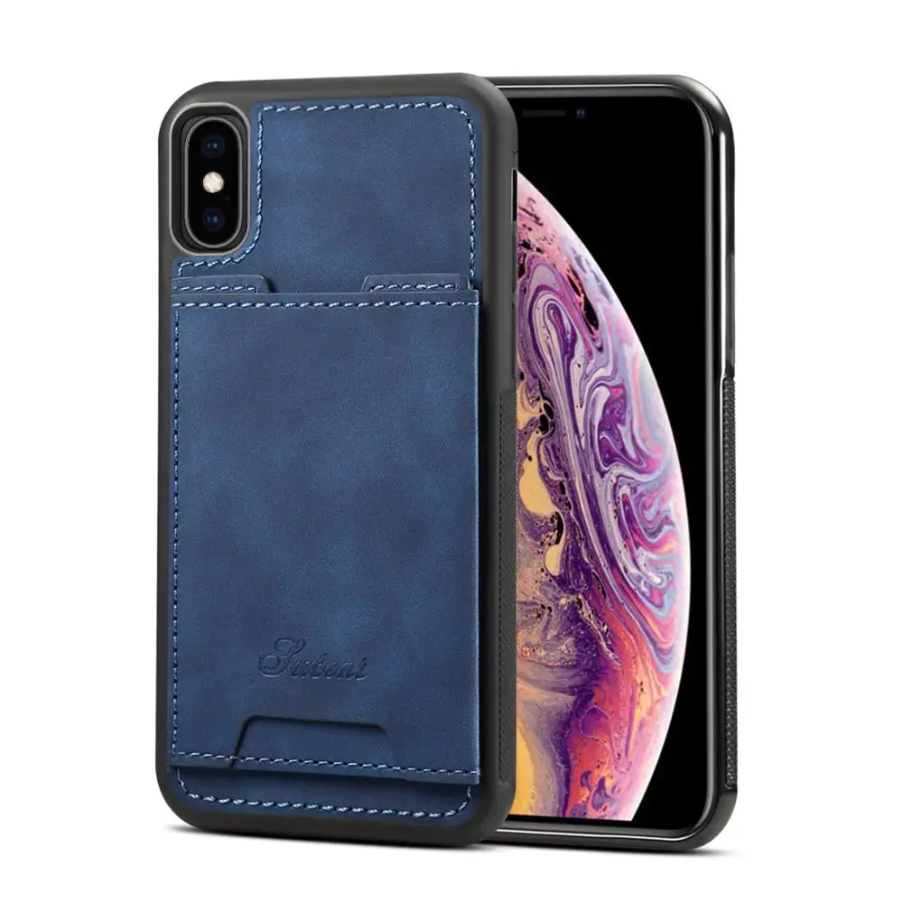 For iPhone 7 8 6 6S Plus 11 Pro Max Wallet Case Flip With Credit Card Holder Slim Leather Shockproof X XS XR | Мобильные телефоны и