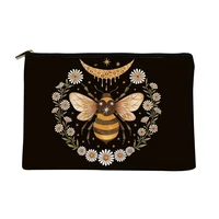 women honey moon bee printed make up bag fashion women cosmetics organizer bag for travel colorful storage bag for lady bag