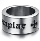 Классическое модное простое Стильное кольцо героического рыцаря и крест тамплиеров христианский амулет