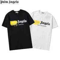 classic palm angels 21ss letter logo short sleeve round neck men women t shirt unisex lovers boyfriend gift couple style