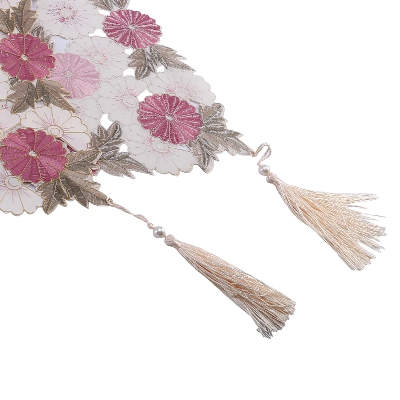 

Luxurious Elegant Embroidered Table Runner Pastoral Style Waterproof Oil Tricolor Embroidered Tablecloths,40X176cm