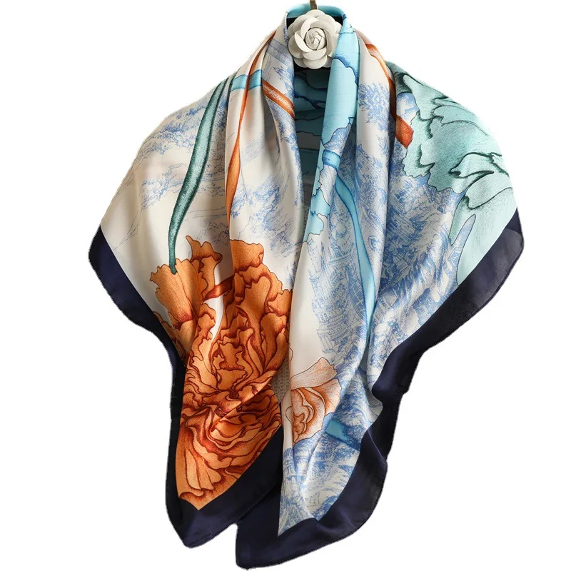 

Fashion Summer Silk Scarf Women Scarves for Hair Neck Cover Female Kerchief Bandana Hijab Bufanda de seda Foulard carre femmes