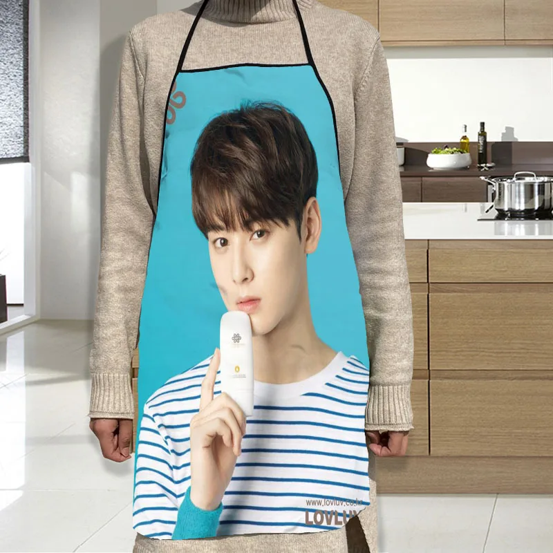 Пользовательский фартук для приготовления пищи вечевечерние Cha EunWoo аксессуары