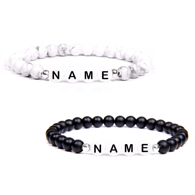 Пользовательское имя A Z браслеты с буквами для женщин и мужчин личности пары