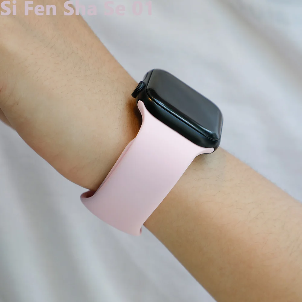 Ремешок для apple watch, ремешок для apple watch 5, 4, 3, iwatch, ремешок 42 мм, 44 мм, 38 мм, 40 мм, браслет Correa, силиконовый ремешок для часов, ремень, аксессуары - Цвет ремешка: si fen sha se 01