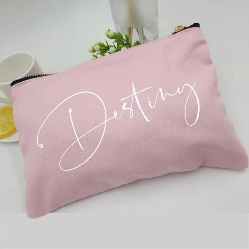 Индивидуальный чехол для макияжа с именами на заказ Брезентовая сумка подружки