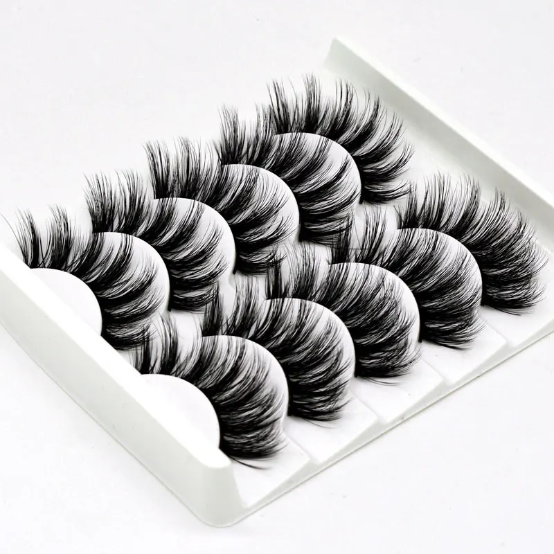 

3D Mink Eyelashes 5 Pairs Natural False Fake Long Thick Handmade Lashes Makeup Women Eye Beauty Cosmetic