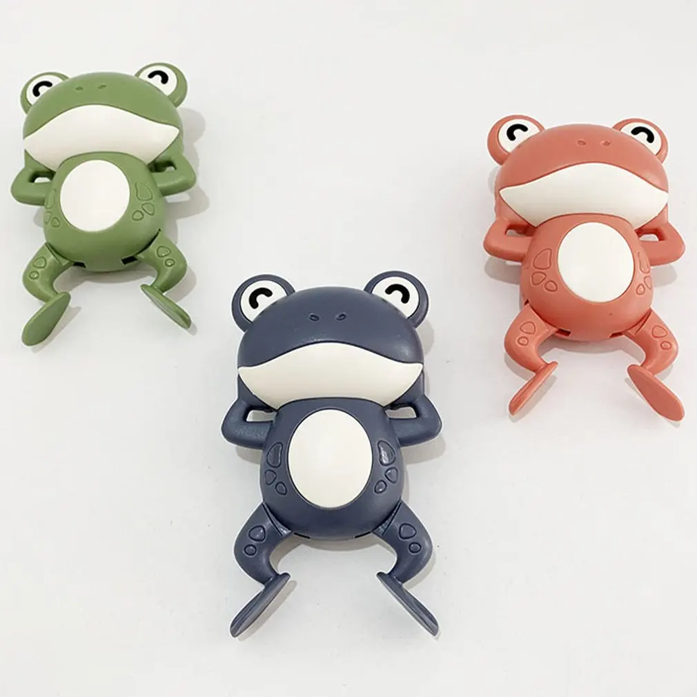 

Children's Bath Practical Toys Fine Matte Texture Safe Materials Small Clockwork Switch Durable Frog Bath Toy