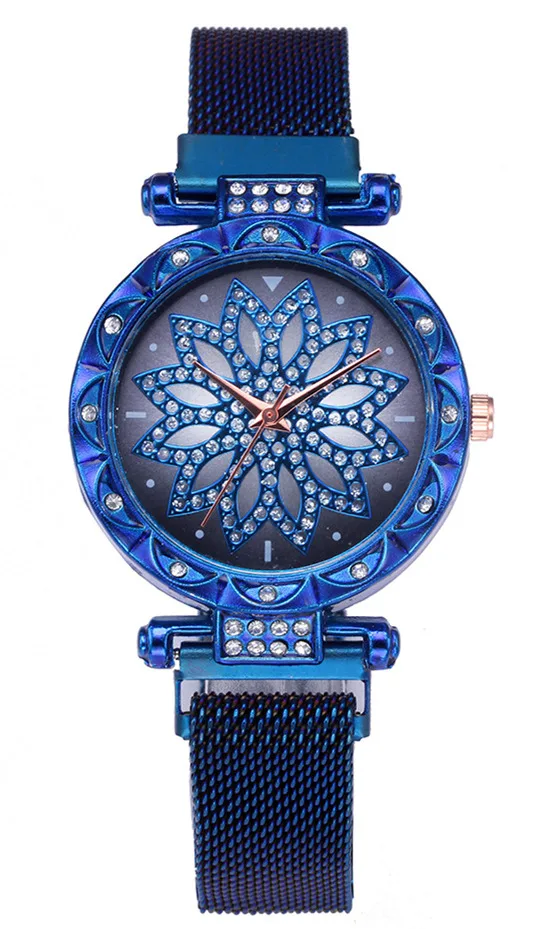 blue montre femme модные женские часы с магнитным стальным ремешком женские повседневные Кварцевые часы женские часы relogio feminino - Цвет: blue