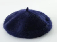 autumn and winter womens marten velvet beret fashion long haired marten velvet knitted hat rabbit fur painter cap