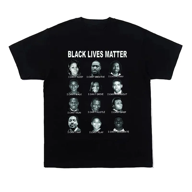 

Black Lives Matter Graphic Tees Men Women Short Sleeve Cotton Summer Tops Crewneck Social Equality Clothing Human Right T Shirt