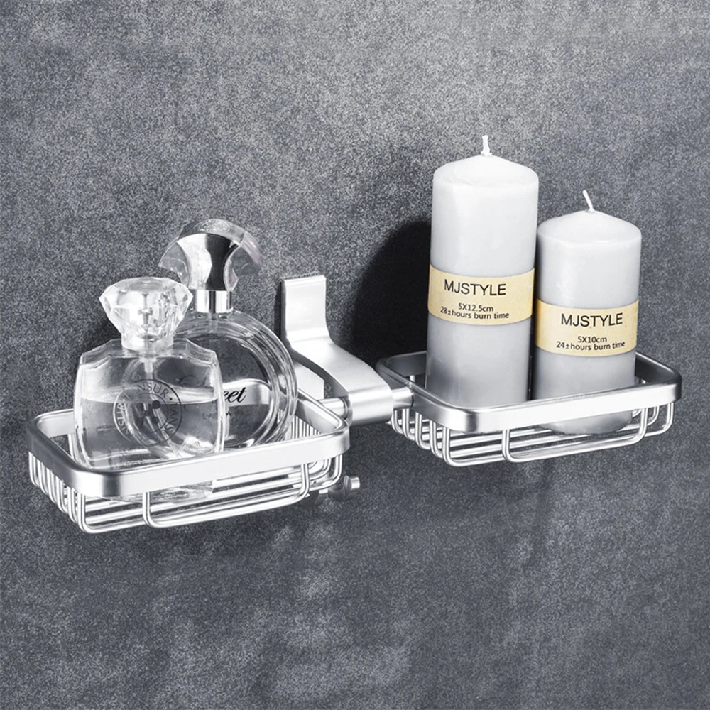 Мыльница 2 слоя настенный Ванная комната душа дозаторы пространство Алюминий