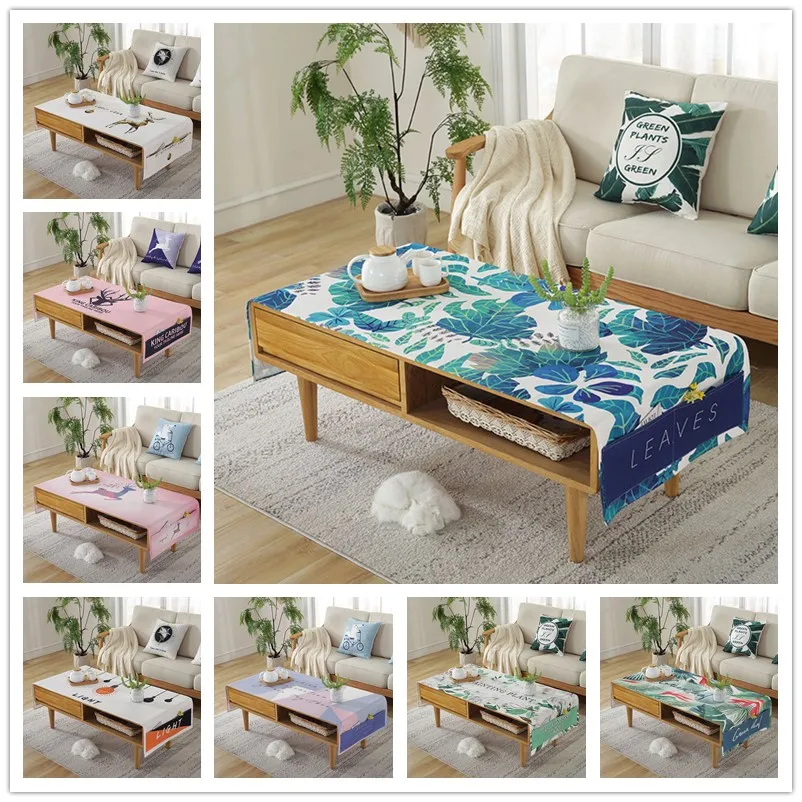 Водонепроницаемая кофейная скатерть с европейскими листьями прямоугольная в