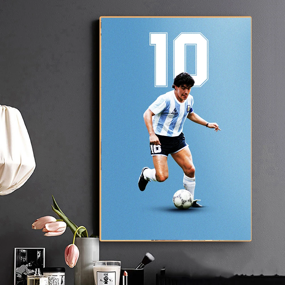 

Football Star Abstract Canvas Painting Maradona Portrait Athlete Art Poster Nordic Modern Wall Picture Home Decoration Bedroom