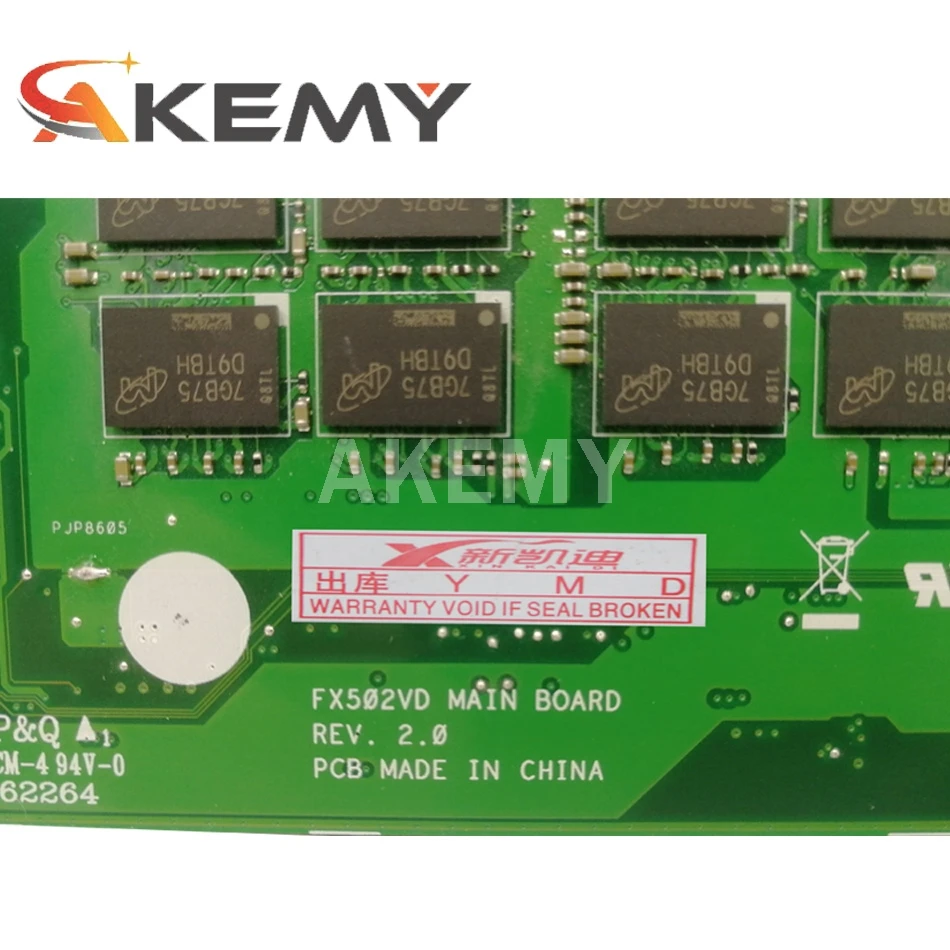 Bestellen Akemy Für ASUS FX502VD Laptop Motherboard FX502V Mainboard Test OK I5-7300H Cpu GTX1050TI/2gb 8GB-RAM