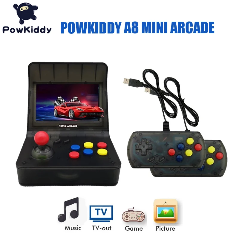 POWKIDDY A8 Retro Mini Games Console 64Bit Video Game Built-In 3000 Handheld Player Best Gift RETRO ARCADE |