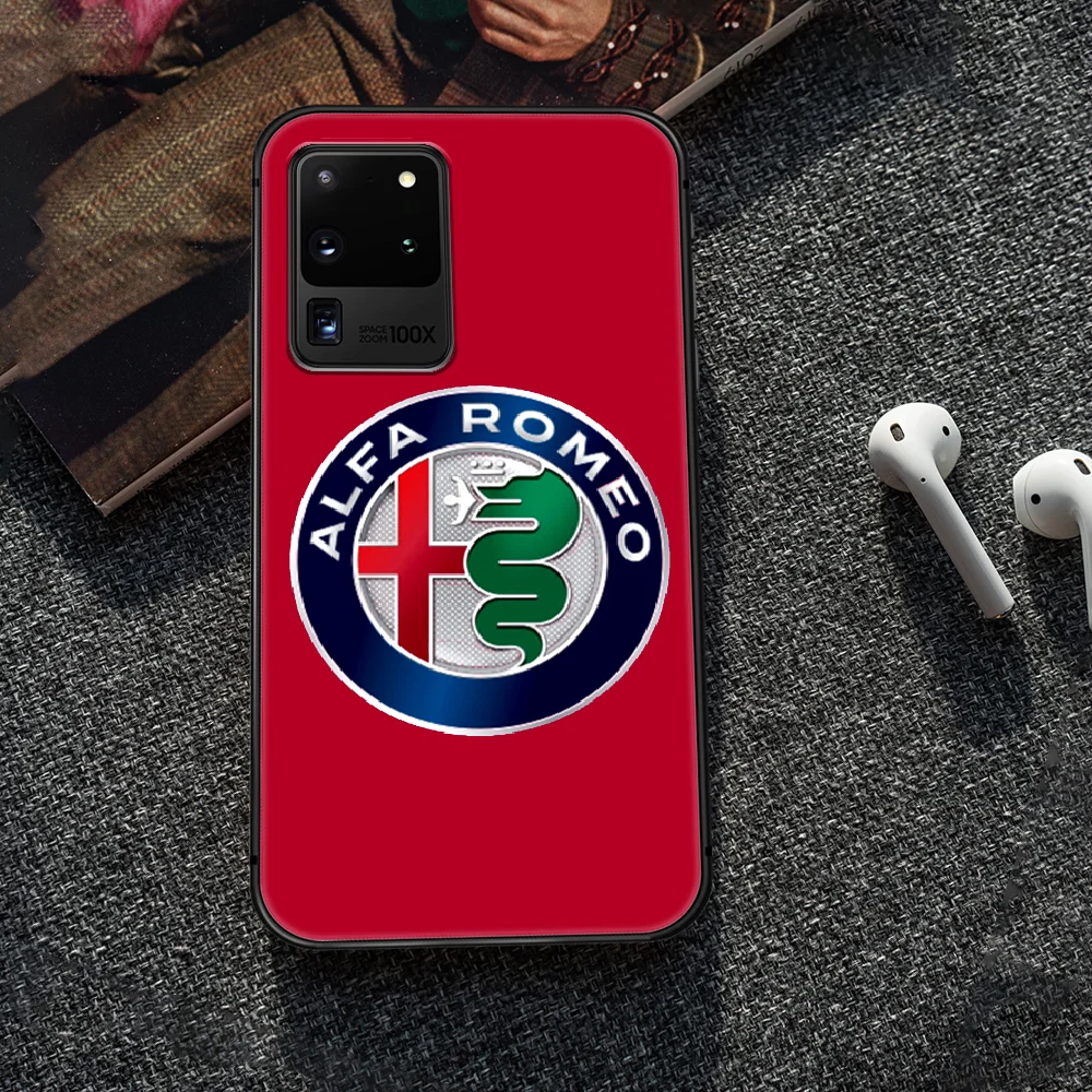 

Alfa Romeo car logo Phone Case Cover Hull For Samsung Galaxy S 7 8 9 10 e 20 FE edge uitra plus Note 9 10 20 black Shell Trend