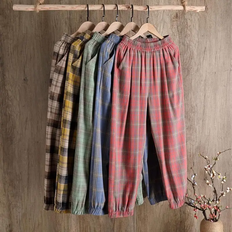 

Casual Wide Leg Pants Women's 2021 Plus Velvet Harem Pants High Waist Loose Slim Casual Nine-point Bloomers Autumn Winter