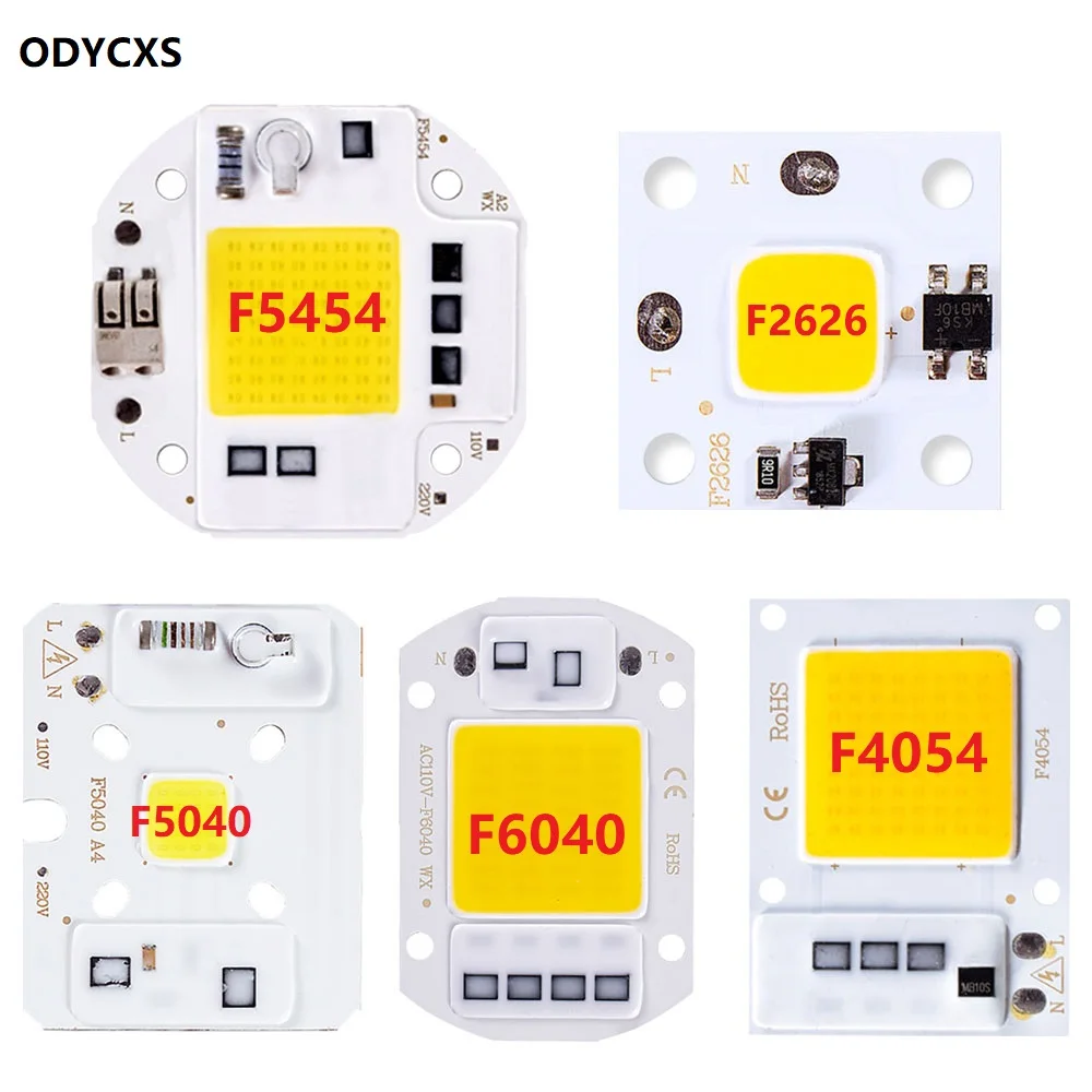 

COB LED Chip AC 220V 110V LED lamp beads 50W 30W 20W 10W spotlight downlight floodlight accessories DIY lighting without driver