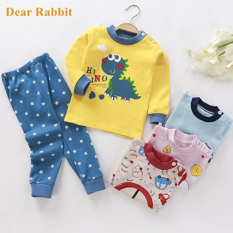 

New 2Pcs 6M-8T cotton underwear set pants boy babies home pajamas winter baby clothing baby toddler Girl kids clothes Baby Sets