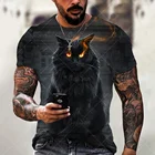 Футболка унисекс с 3D-принтом, милая дышащая спортивная футболка с круглым вырезом, свободного покроя, в стиле оверсайз