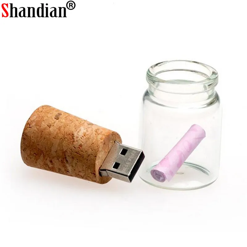 SHANDIAN модная бутылка-мессенджер usb 2 0 карта памяти стеклянная бутылка для дрифта