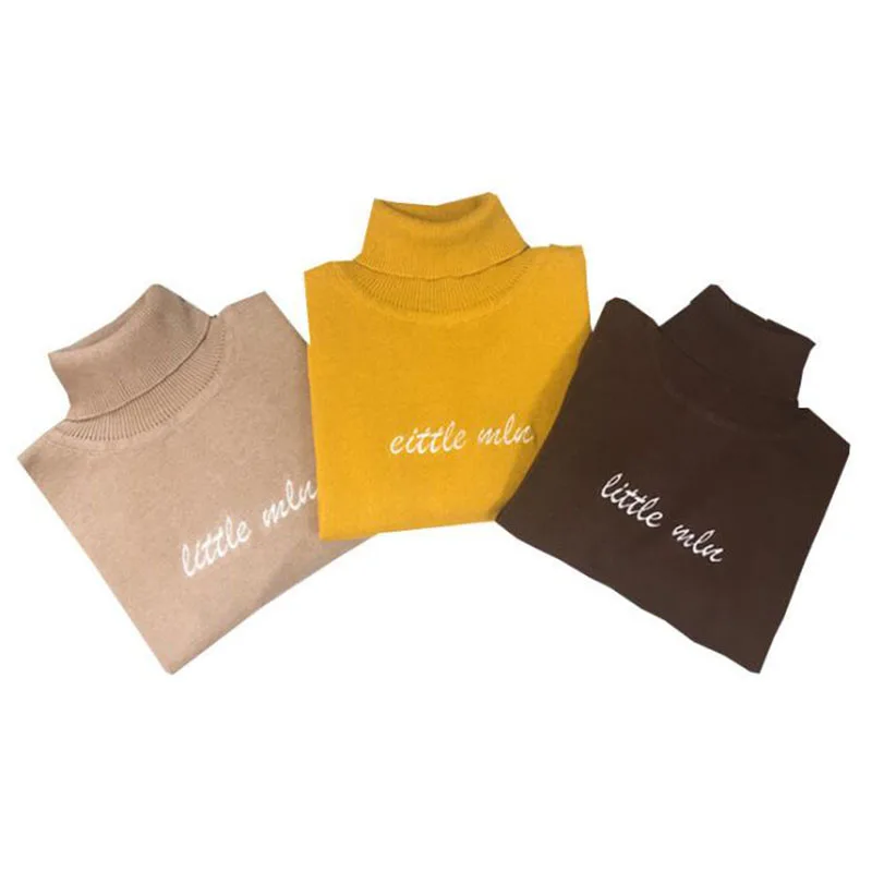 2019 г. Осень зима водолазка для маленьких мальчиков и девочек вязаные свитеры с