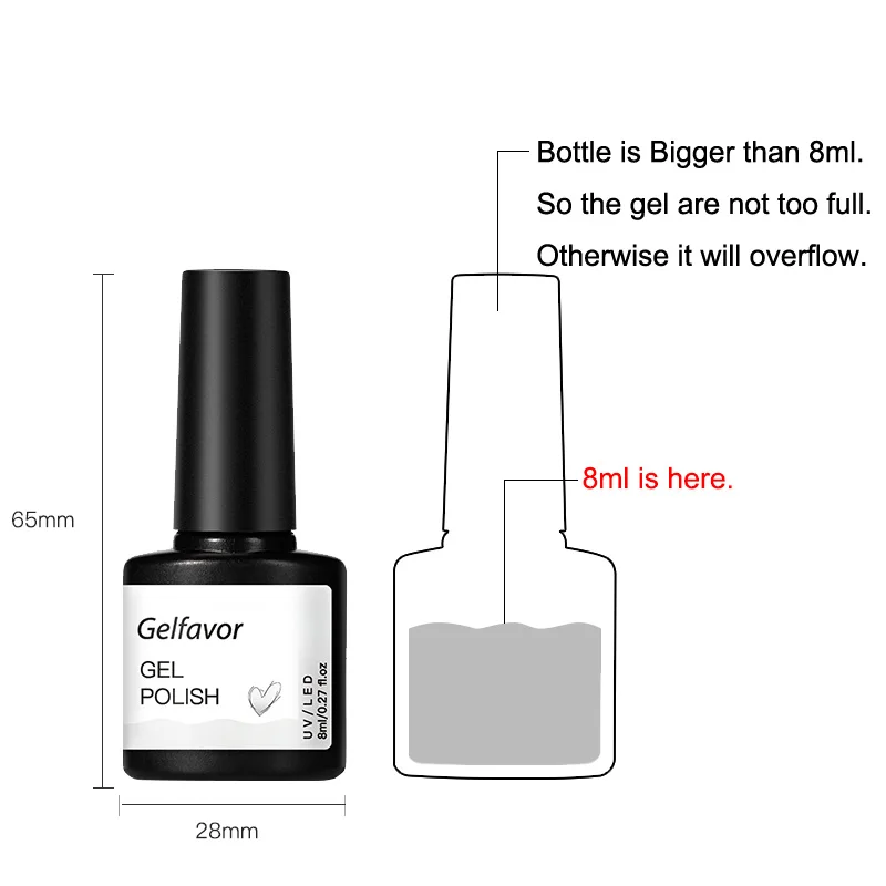 

Gelfavor Base And Top Coat For Gel Polish 8ml 2PCS/SET Transparent No Wipe UV Led Nail Gel Semi Permanent For Nail Art Manicure