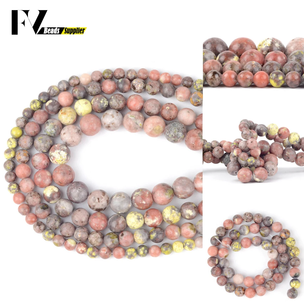

Wholesale 4mm-12mm Natural Stone Red Plum Jaspers Spacer Round Beads For Jewelry Making DIY Bracelets Necklace Needlework 15"