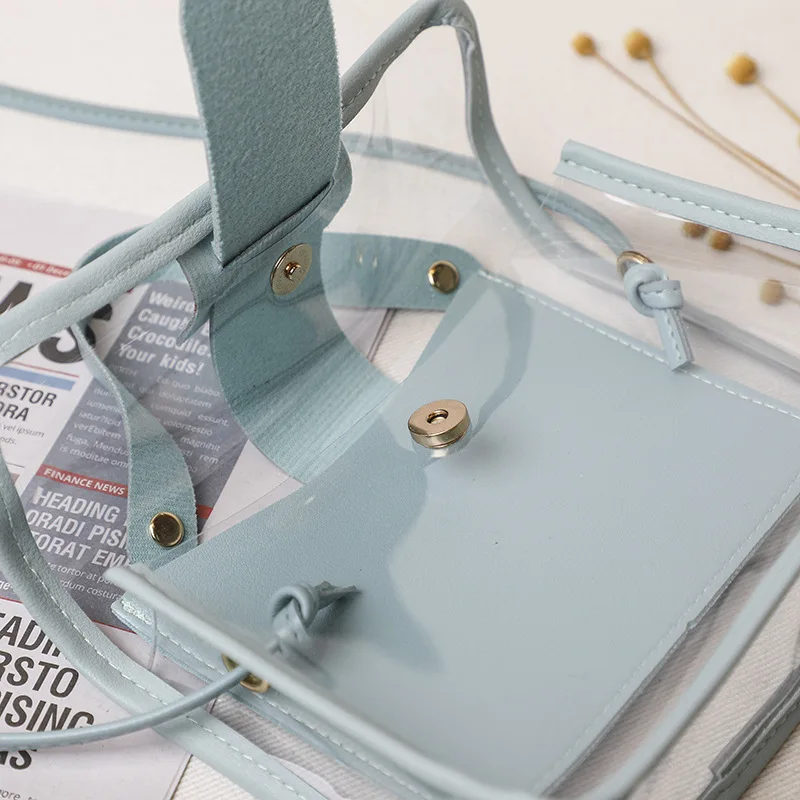 

Transparent bag female chain shoulder messenger jelly small square bag purses handbags women bags designer clutch Small Bag