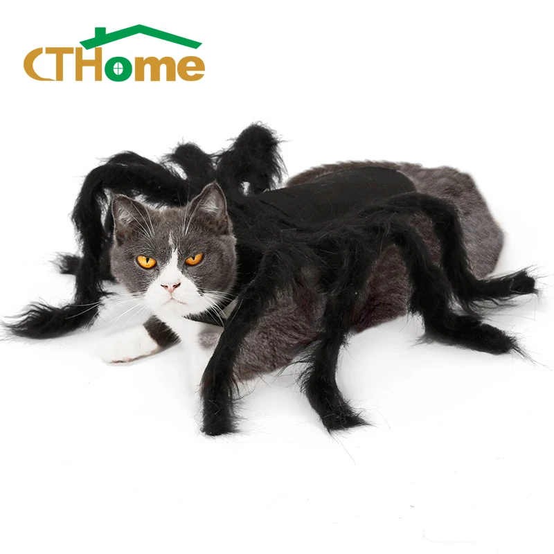 NEW Halloween Pet Spider Clothes Simulation Black Spider Puppy Cosplay Costume Spoof Horror Black Spider Cat and Dog Decoration black spider