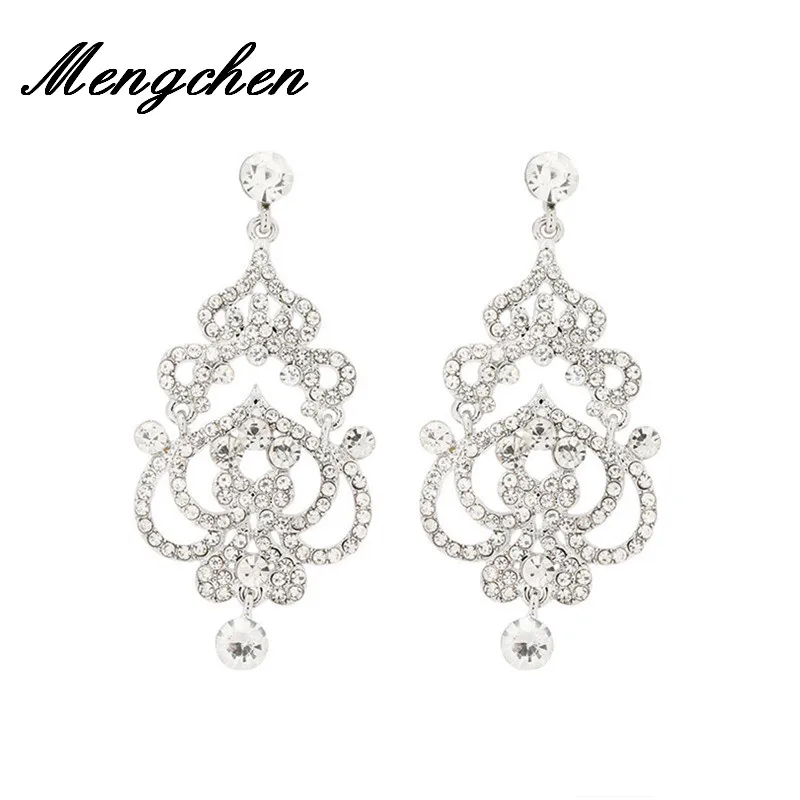 

Богемные блестящие этнические белые висячие серьги со стразами для женщин, серьги на свадебную вечеринку, подарок, ювелирное изделие