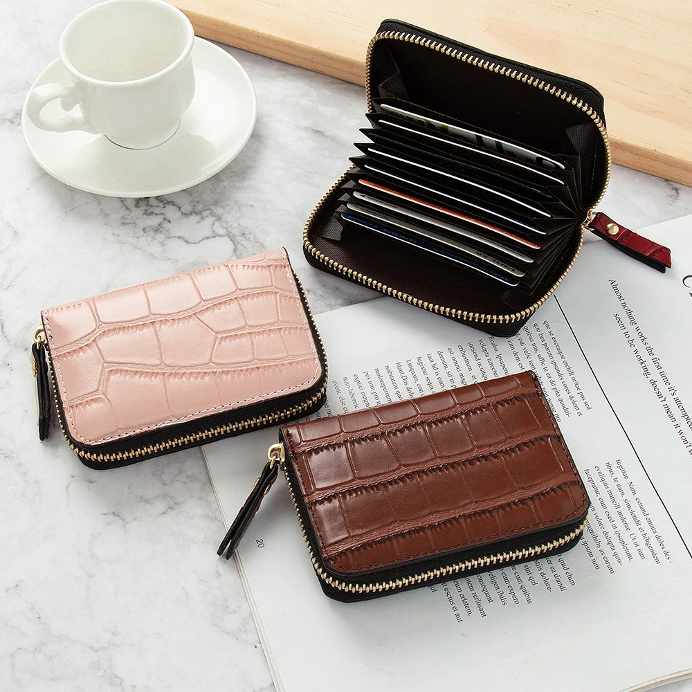 

New Mini Coin Purse Crocodile Zipper Pattern Multi-function Anti-degaussing Multi-card Driver's License Retro Bank Card Holder