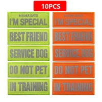 10pcs 3d reflective velcro patch service dog in training do not pet printed armbands clothing vest badges 114cm wholesale
