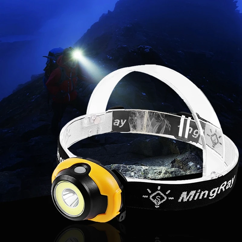 MingRay мини COB налобный фонарь 3 Вт мощная светодиодная фара водонепроницаемый фонарик на голову для кемпинга рыбалки