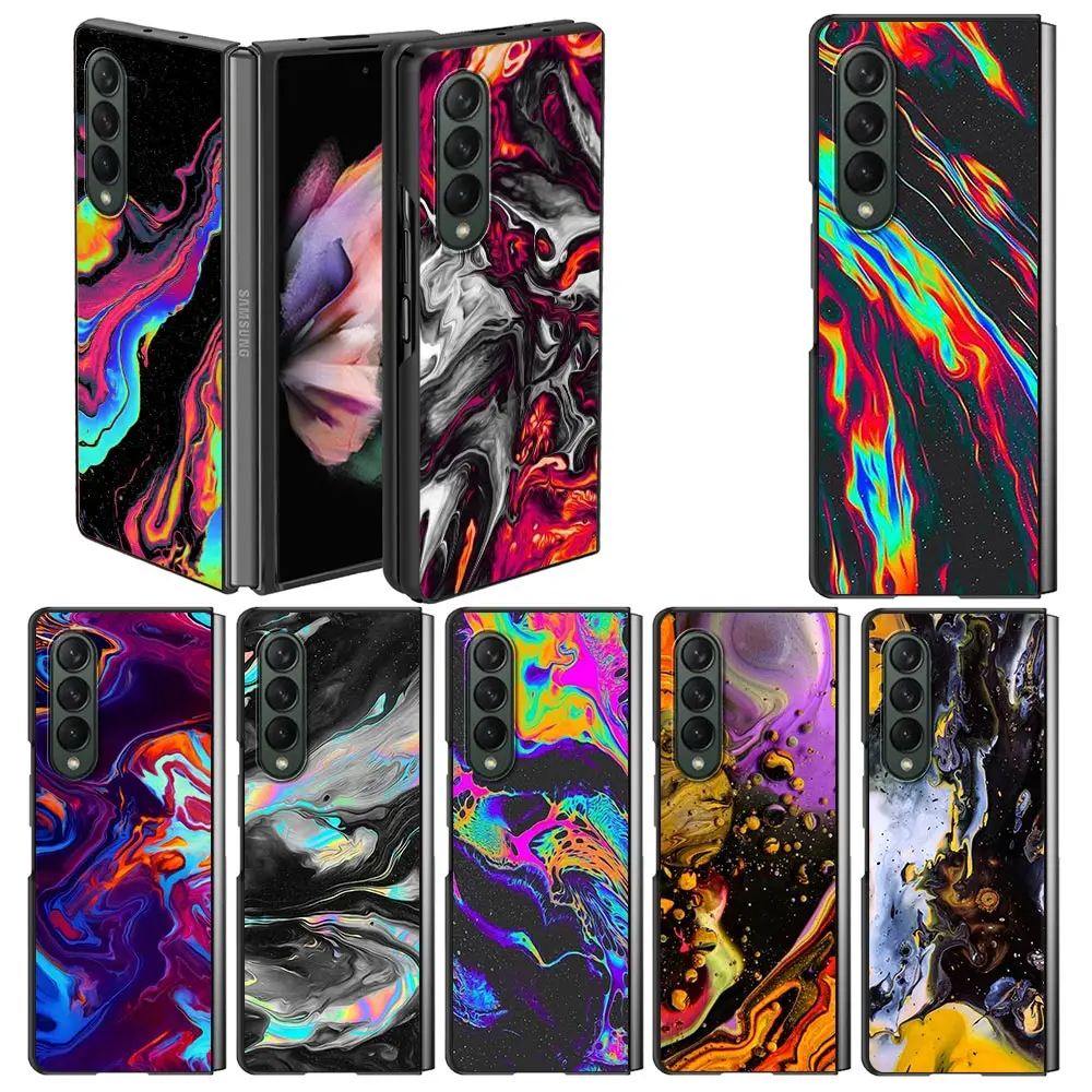 

Case For Samsung Galaxy Z Fold 3 Funda Black Hard PC Mobile Phone Housing ZFold3 Luxury Coque Funy Personality Fashion Novelty