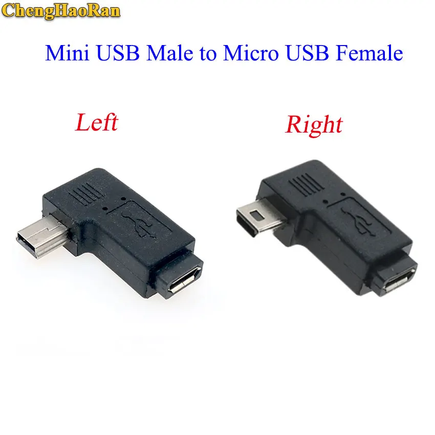 ChengHaoRan 50-200pcs Right Left Angle Mini USB Male 90 Degree to Micro Female Plug Adapters | Обустройство дома