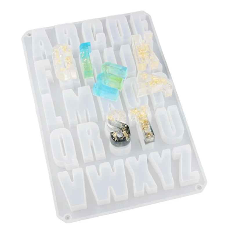 

English Letter Pendant Resin Mold Kit Alphabet Resin Casting Mold Art Craft Tool F3MD
