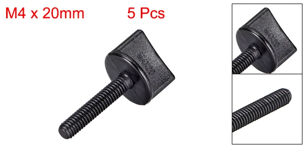 

Uxcell 5/10 шт. болт с накатанной головкой M4x12/20/30/35/45 мм, нейлоновые пластиковые винты с ручным приводом, метрическая резьба для радиоуправляемой модели самолета